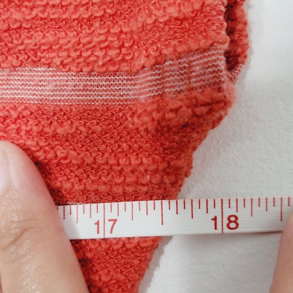 Loft Knit Mini Dress Cap Sleeve Side Tie Waist Orange Stripe Casual Scoop Neck - Picture 10 of 11